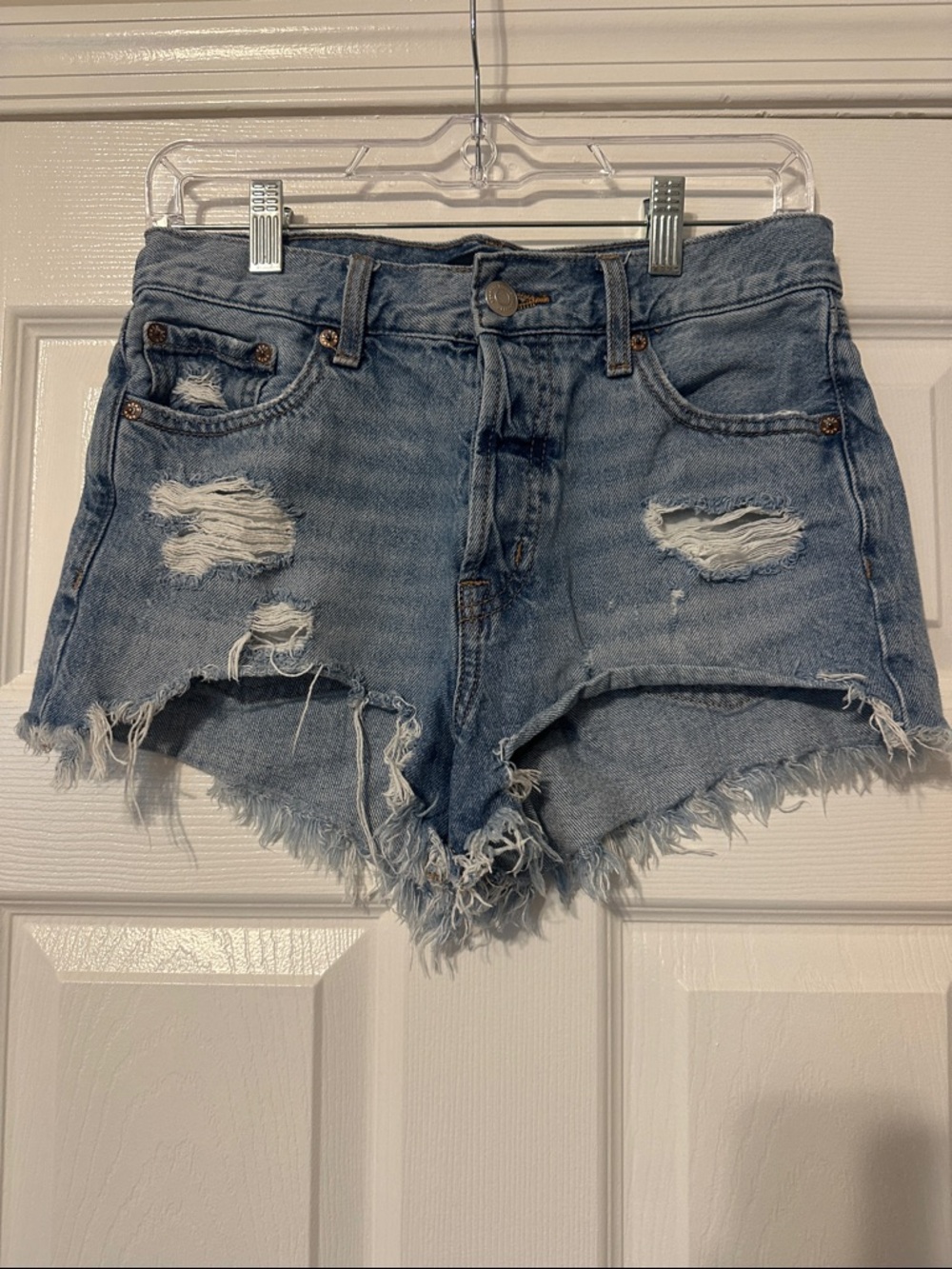 Aeropostale Light Blue Ripped Denim Cutoff Shorts